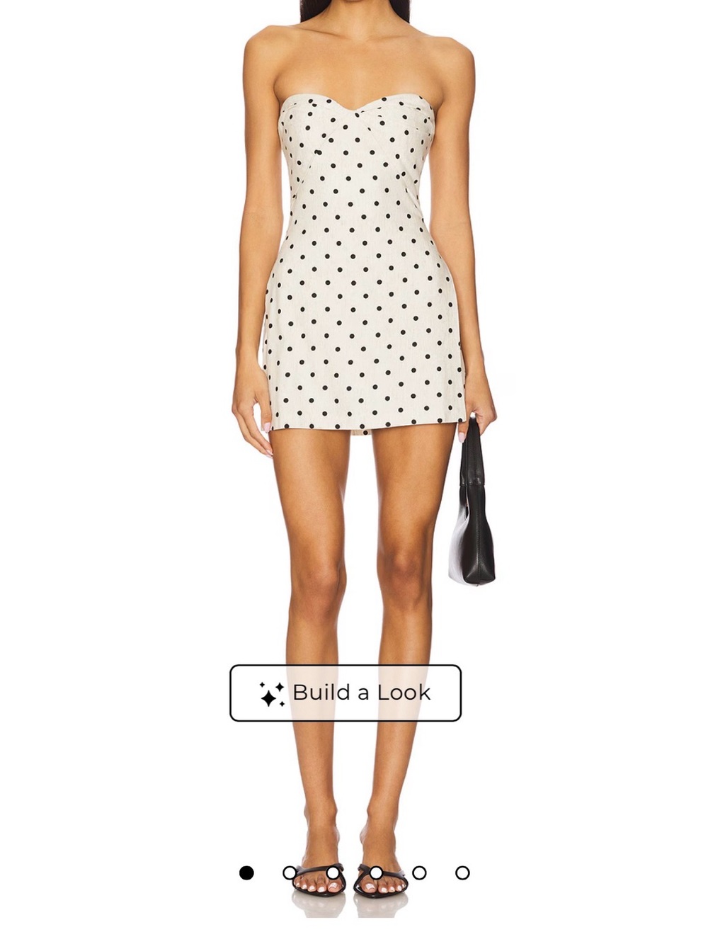 Amanda Uprichard Cream Strapless Polka Dot Mini Dress
